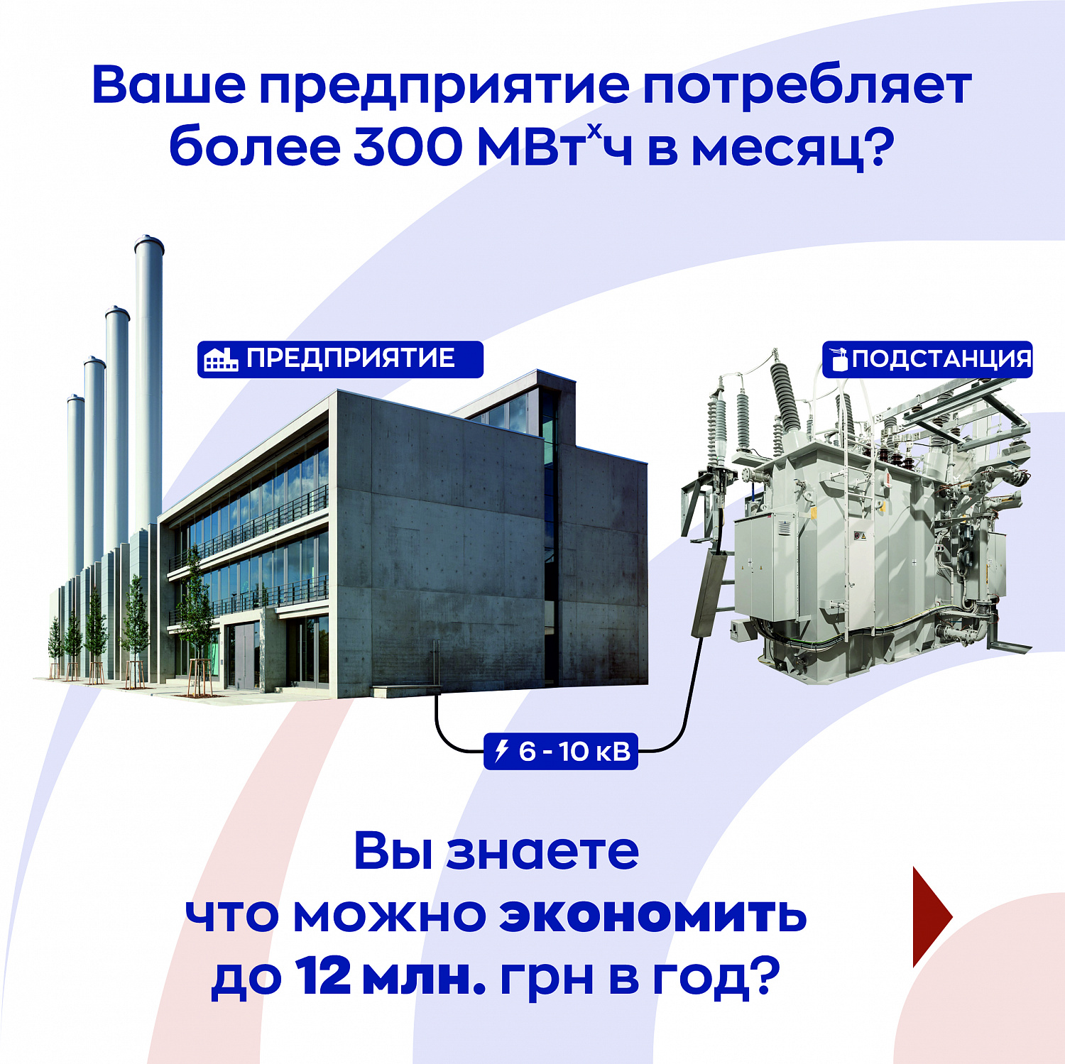 Перехід на споживання електроенергії по 1 класу напруги